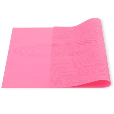 Hariendny Fondant Woodgrain Impression Mat Silicone Lace Large, Pink