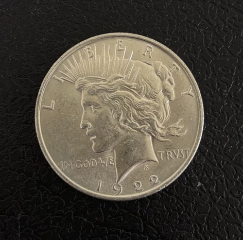 1922 Peace Dollar Coin American Liberty AU condition