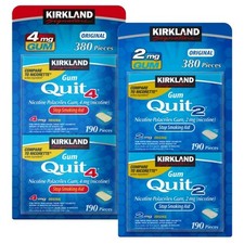 Kirkland Signature Quit 2mg or 4mg Quit Smoking Gum Nicotine Polacrilex 380ct