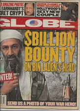 OSAMA BIN LADEN GLOBE OCT. 23, 2001, DALE EARNHARDT, GEORGE CLOONEY & RENEE Z