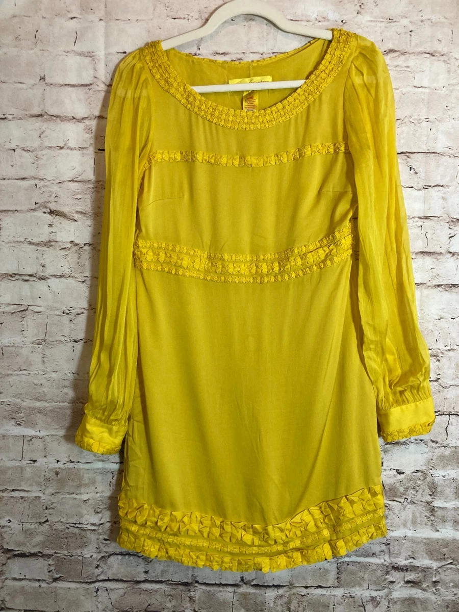 catherine malandrino yellow sequin dress New Arrival: Y2K Catherine Malandrino printed silk maxi dress adorned with sequins and lavender beaded fringe on the bodice This dress really came to life on @hannah.eliese today, WOW! . . . #