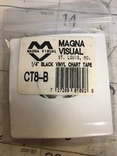 Chart Tape,1/4 In W x 27 Ft L,Black MAGNA VISUAL CT8-B