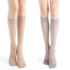 5 Paires Femmes Courtes Bas Pur Élastique Longueur Genou Mince Soyeux Été Socks