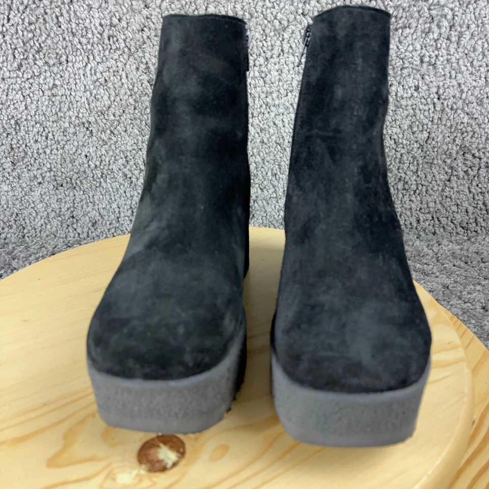 Botas Cordani Mujer Talla 7 Negro Gamuza Plataforma Gruesas Botines Hechas en Italia Foto 2 de 4