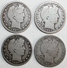 1907 P D O S Silver Barber Half Dollars 50c US Type Coins Year Set You Grade