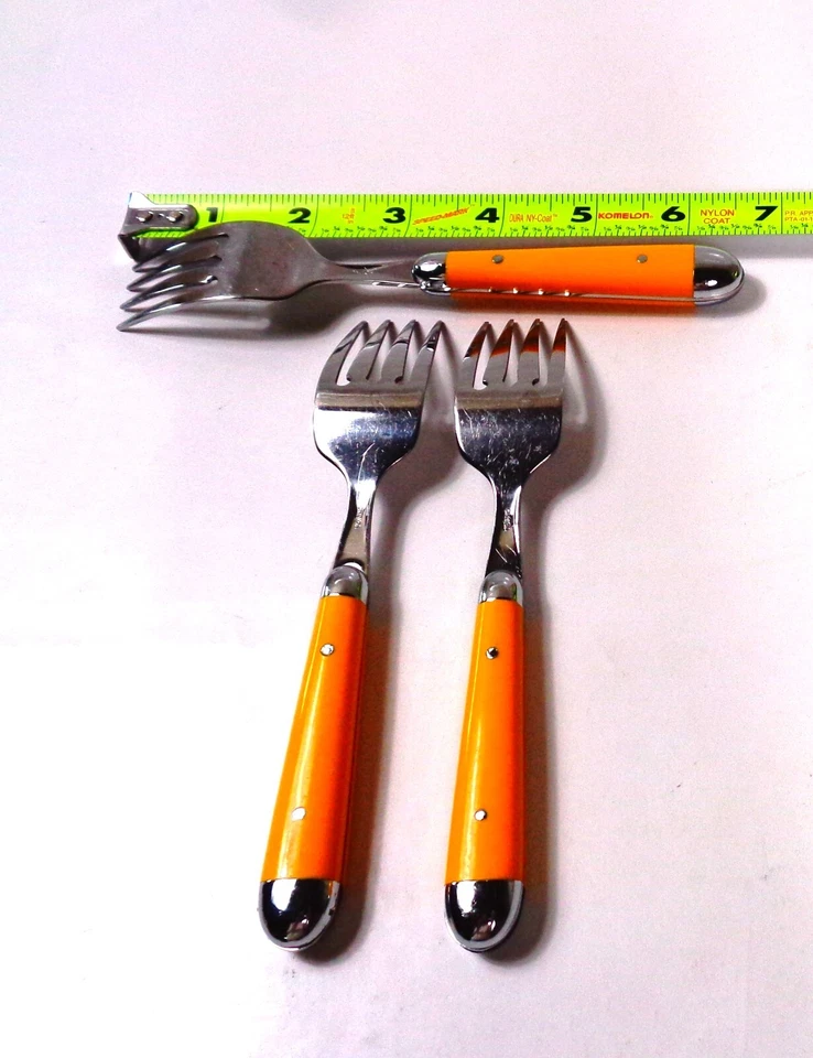 3 tenedores de ensalada vintage Oneida paleta patrón girasol 4 puntas 7 1/2" excelente estado Foto 4 de 4