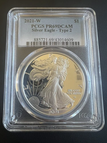 2021 W American Silver Eagle Proof Type 2 PCGS PR69 DCAM