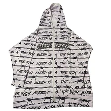 Sleepless Hooded Full Zip Sweatshirt Mens Medium Barbed Wire Sleep Is 4 The Rich