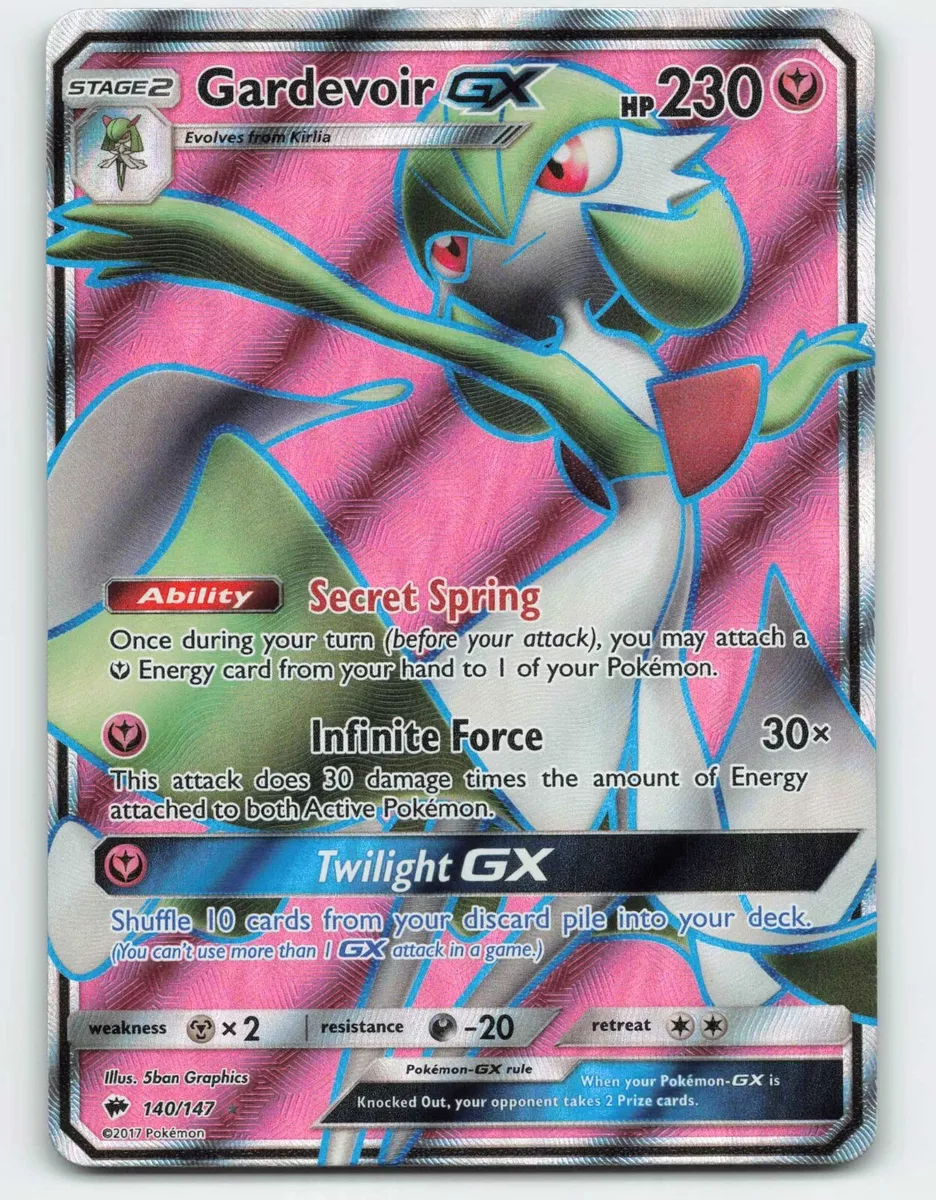 Gardevoir GX FULL ART ULTRA RARE 140/147 SM Burning Shadows Pokemon HOLO NM 2017
