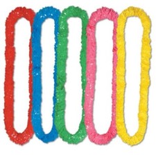 Hawaiian Necklace x12 Fancy Dress Leis Aloha Luau Tropical Party Accessory Prop