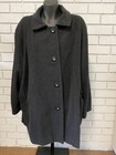 ANTMAN SIZE 24 WOMENS DARK GREY WOOL BLEND LINED COAT BUTTON UP POCKETS MID LENG