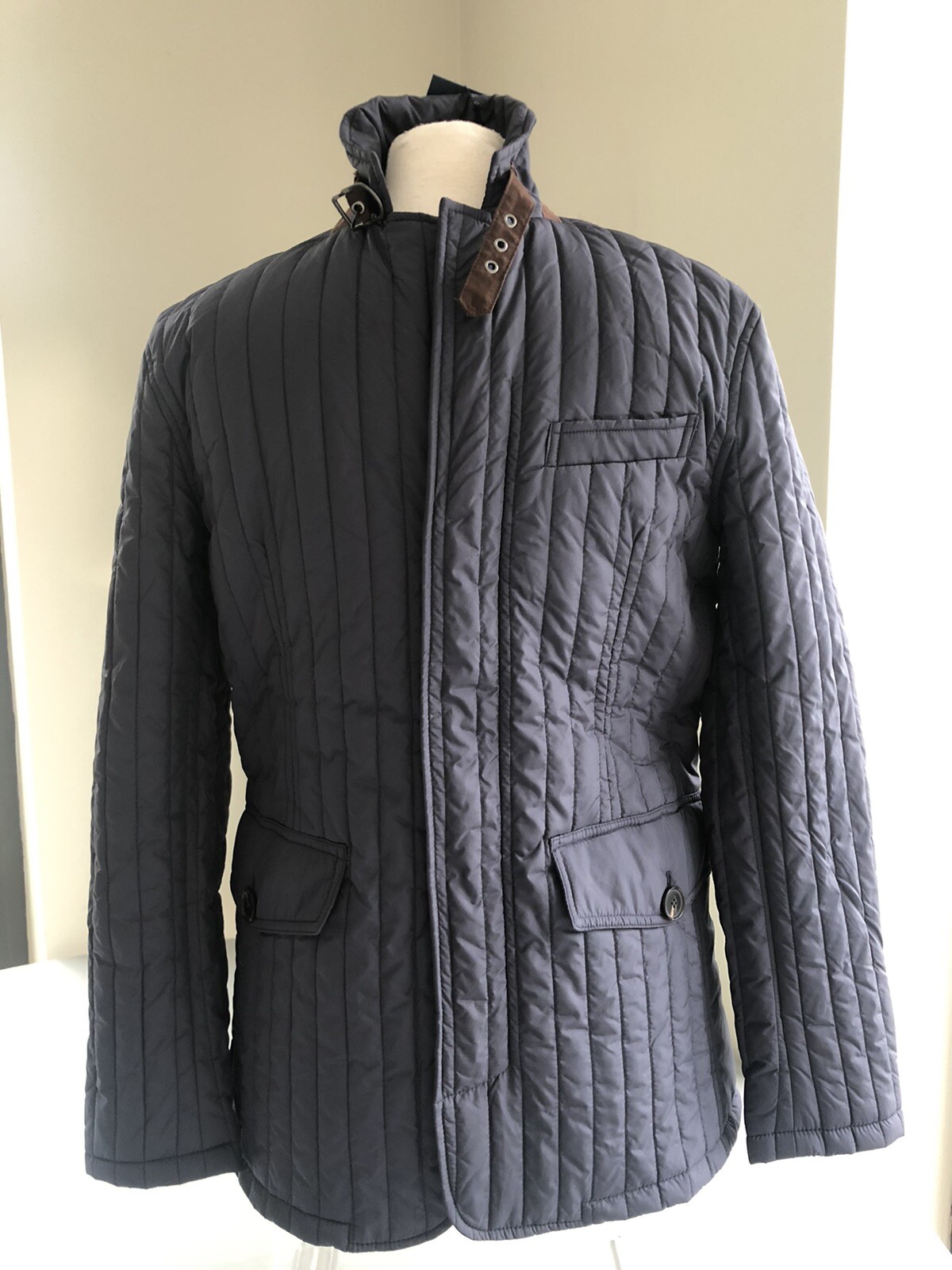 Designer Hackett Lightweight Thermal NAVY Quilted Jacket Size S BNWT RRP £355