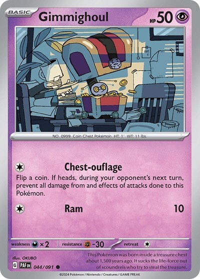 Pokemon Gimmighoul (44/245) Paldean Fates NM REVERSE HOLO