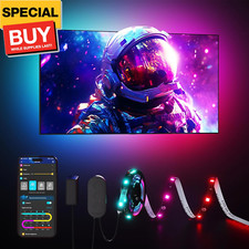 TV LED Backlight Strip, RGBIC Smart LED Backlight for 40-50inch TVs, Music Sync,