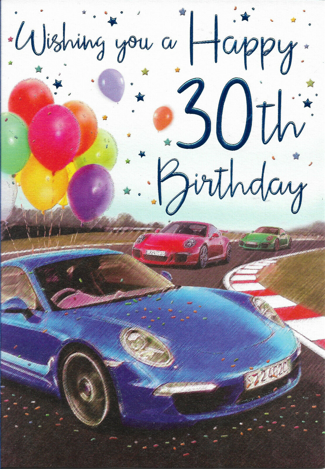 AGE 30 MALE HAPPY BIRTHDAY GREETING CARD 9” BY 6” CAR DESIGN | eBay