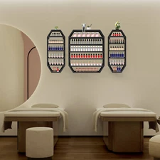 3pcs Wall-Mount Nail Polish Storage Racks Metal Multi-tiers Nail Display Racks