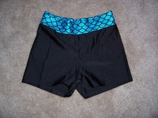 Girls REFLECTIONZBlack Dance Tumbling Gymnastics Shorts Size 6