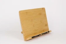 Bamboo Bookstand Tray Foldable Wood Book Holder, Adjustable Hight for Cookbook ,