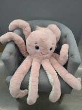 Valentine  s Day Jumbo Pink Octopus Stuffed Animal Plush Blue Eyes 36" Plush XXL