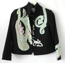 Silk Club Jacket 100% Silk Boxy/short Style Long Sleeve Open Size Ps