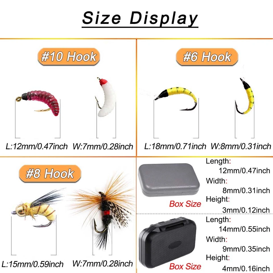 24-137Pcs Fly Fishing Dry/Wet Flies Assortment Kit for Trout Fishing Lures - Image 2 of 4