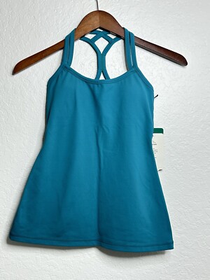 Nancy Rose Performance Strappy Sz 2 Stretch Built in Bra Made in Peru Teal Color