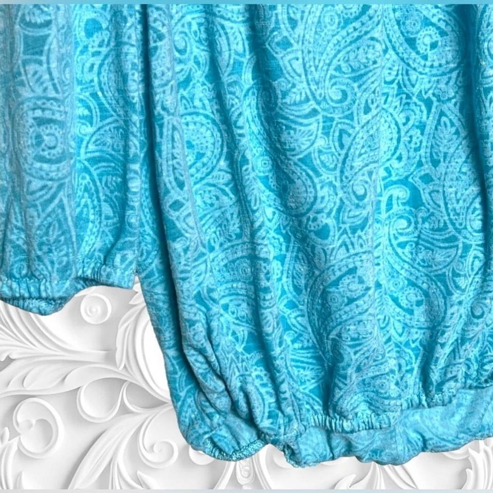 Camiseta deportiva informal ALLEGRA K talla mediana azul claro cachemira tejida manga larga Foto 3 de 4