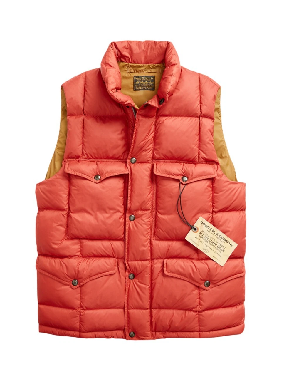 Men's Ralph Lauren RRL 60's Red Quilted Synthetic Down Puffer Vest Jacket New