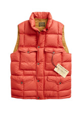 Men's Ralph Lauren RRL 60's Red Quilted Synthetic Down Puffer Vest Jacket New