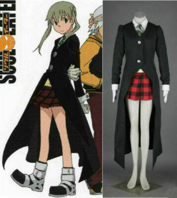 Soul Eater MAKA ALBARN Uniform Custom Made Cosplay Costume Dress Cloak &