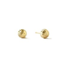 10K Yellow Gold Diamond-Cut Half Ball Stud Earrings