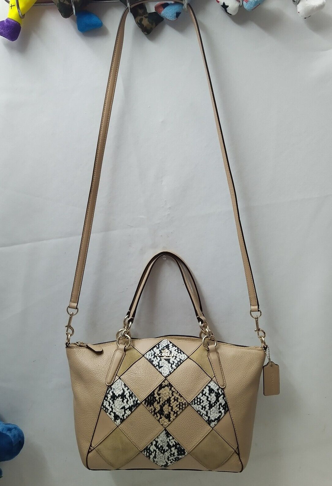 Coach Kelsey Multicolor Leather Patchwork Snakesk… - image 7