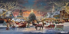 20'x10'CP Xmas Town Square Scenic Microfiber Fabric background backdrop WBH157