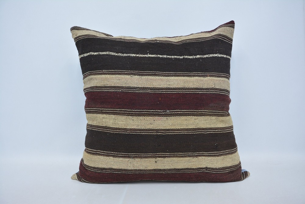 Designer Pillows, Kilim Pillow, Pillow for Sofa, Pillow, 32"x32" Brown Pillow