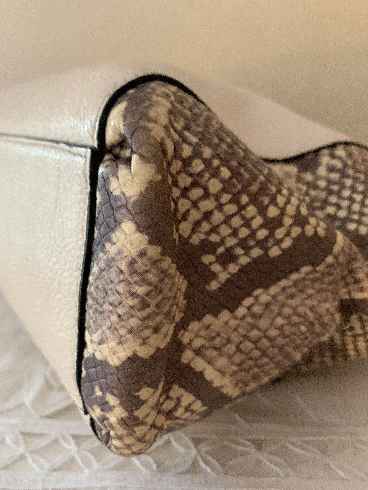 COACH  Exotic Python Soft White Satchel Shoulder … - image 11