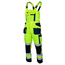 Yellow FLASH Hi Vis  Bib & Brace Overalls Workwear Trousers CAT II – UK STOCK