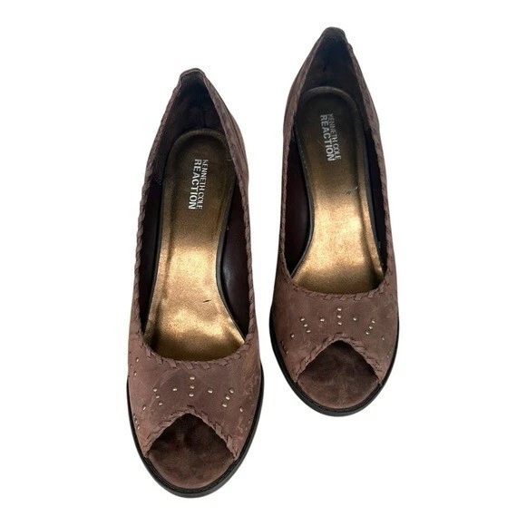 Женские коричневые замшевые туфли на танкетке Kenneth Cole Reaction размер 10 цвет Cede Office Career - Изображение 2 из 4