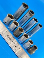 Snap-on Socket Set 3/8” Dr 3/8” to 5/8” 6 & 12 Point 10 Pieces J-11-2