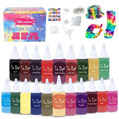 20 PCS 60ml Nozzle Spray DIY Tie Dye Kids Adult Coloring Fabric Paint Kit