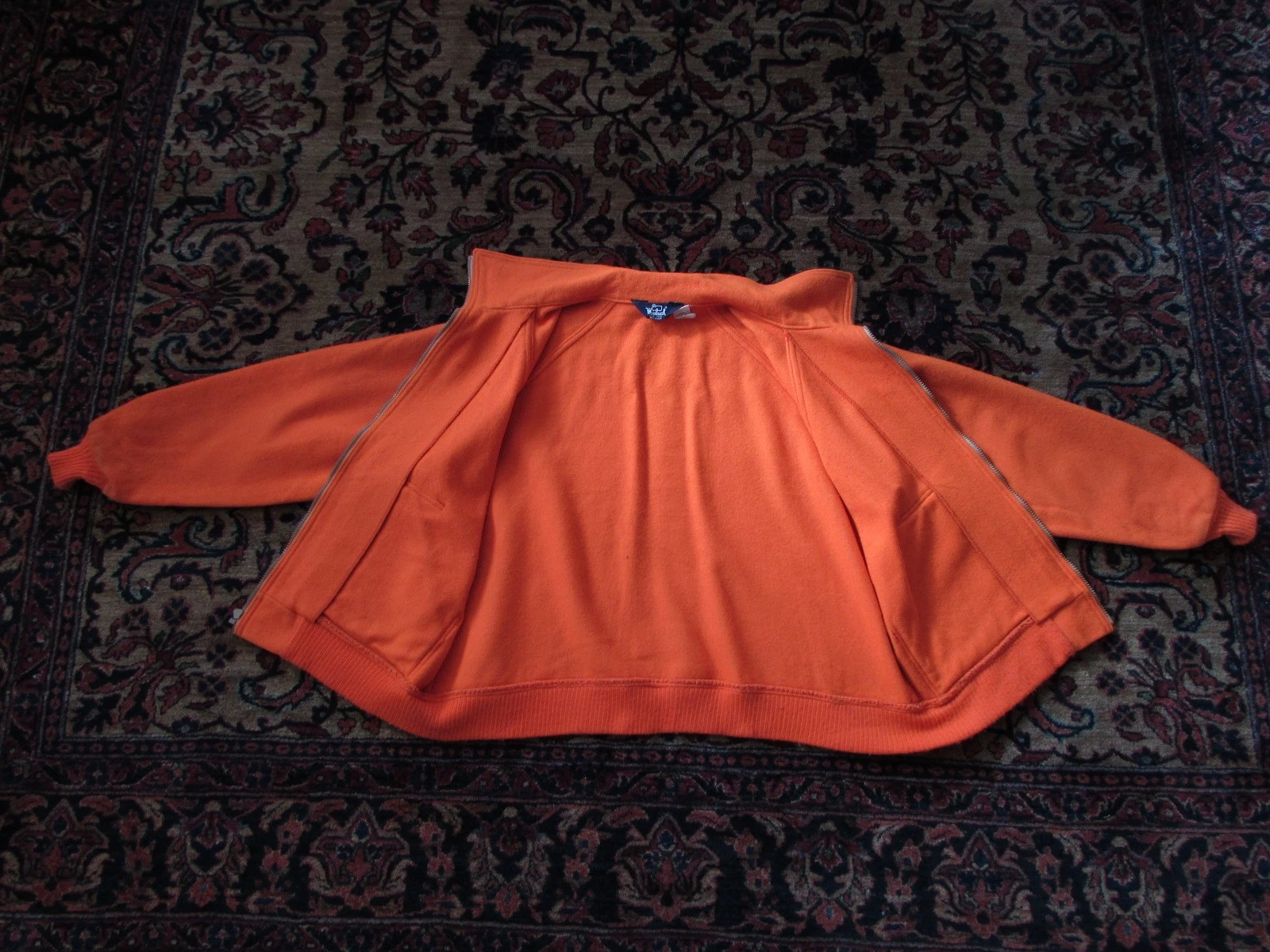 Vintage Woolrich Hunter Orange Wool Full Zip Jacket - USA - Size XL image 3