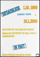 Manifesto della mostra internazionale Lawrence Weiner formato A1 senza cornice
