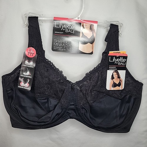 Lilyette Dreamwire Minimizer Underwire Bra 38DD Black #0428 New with tags