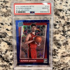 2021-22 Panini Donruss Optic ALPEREN SENGUN RC #169 Blue Velocity PSA 10 Rockets