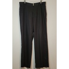 Lauren Ralph Lauren linen wide leg pants, 16, black lagenlook career minimalist
