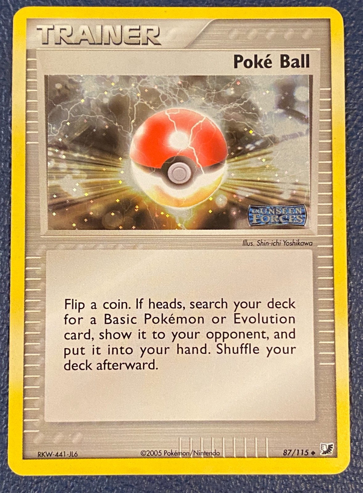 Poke Ball 87/115 EX Unseen Forces (2005) Vintage Reverse Holo - NM