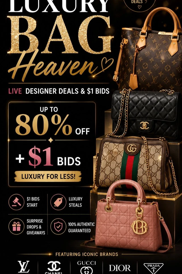 Luxury Bag Heaven Live 👜 | Up to 80% Off + $1 Bids