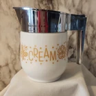 Vintage GEMCO Gold Butterfly Corning Corelle White Milk Glass Creamer