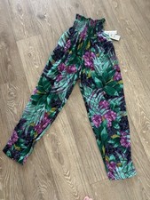 AKF Vintage Colorful Tropical High Waisted Pants 5/6. Deadstock.