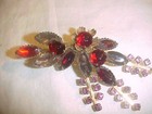 Vintage Prong Set Rhinestone Brooch Pin Shades of Pink, Red  and Purple — photo 3