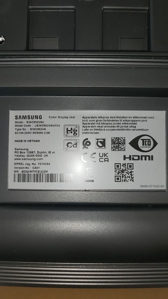 Cracked Samsung Viewfinity S6 34inch Spares And Repairs Speakers Working - Image 4 of 4